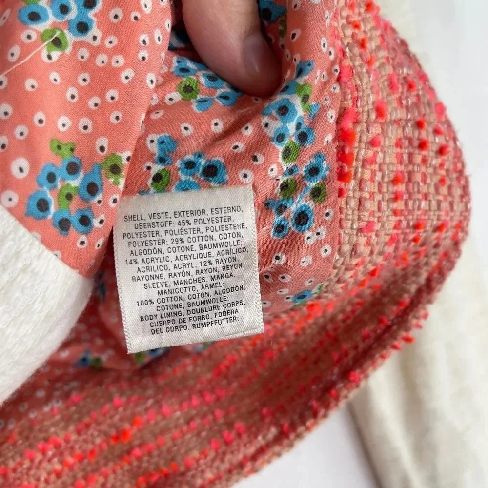 Anthropologie Elevenses Blushed Tweed Boucle Moto Jacket - Picture 6 of 14